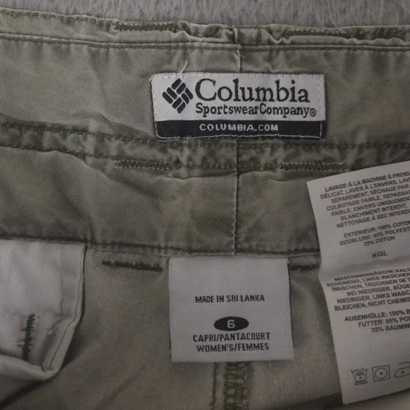 LOT OF 2 Columbia Pants Women 6 Medium Green Tan Cargo Cotton Hiking Straight - Picture 7 of 16